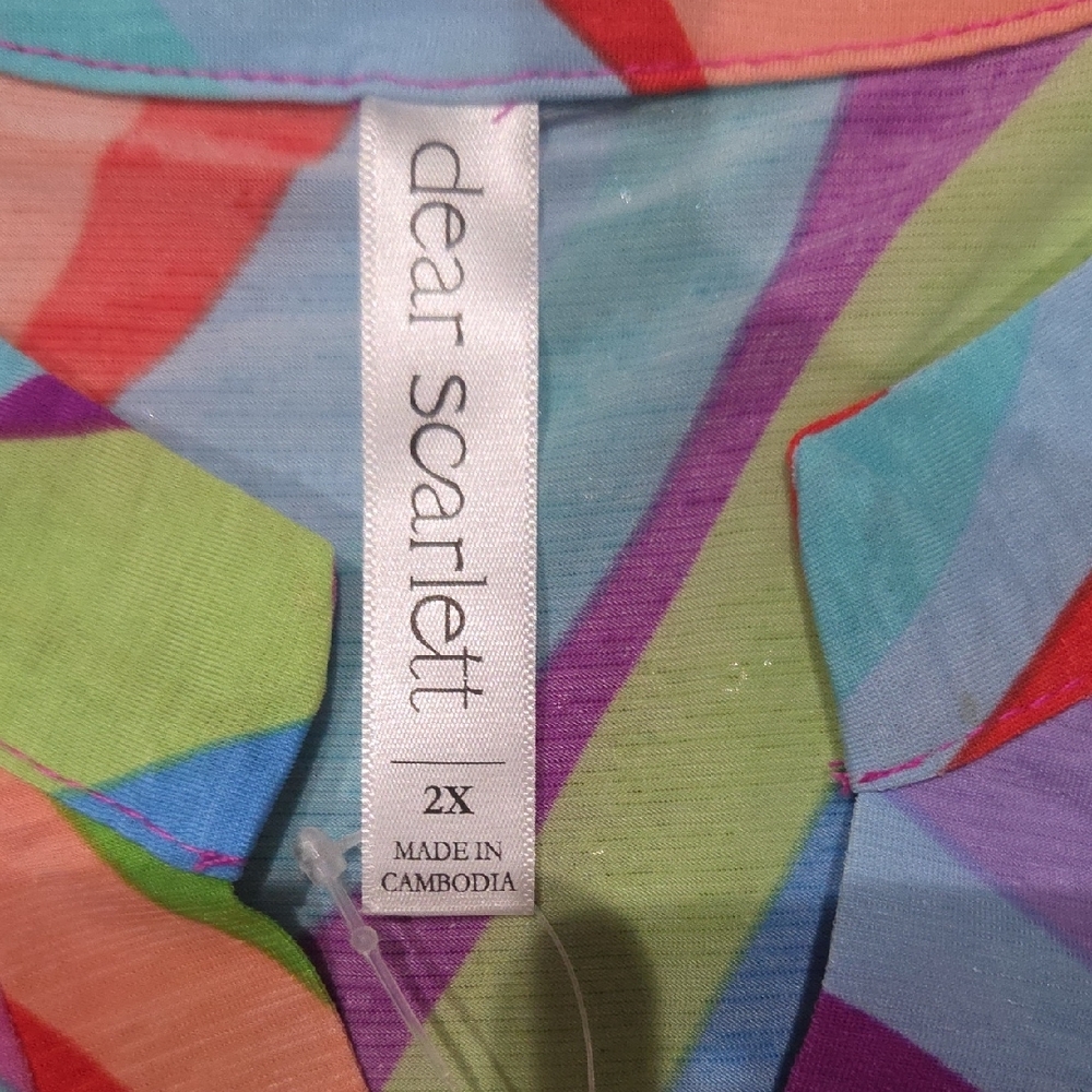 Vibrant Multicolor Wave Pattern Blouse - image 2